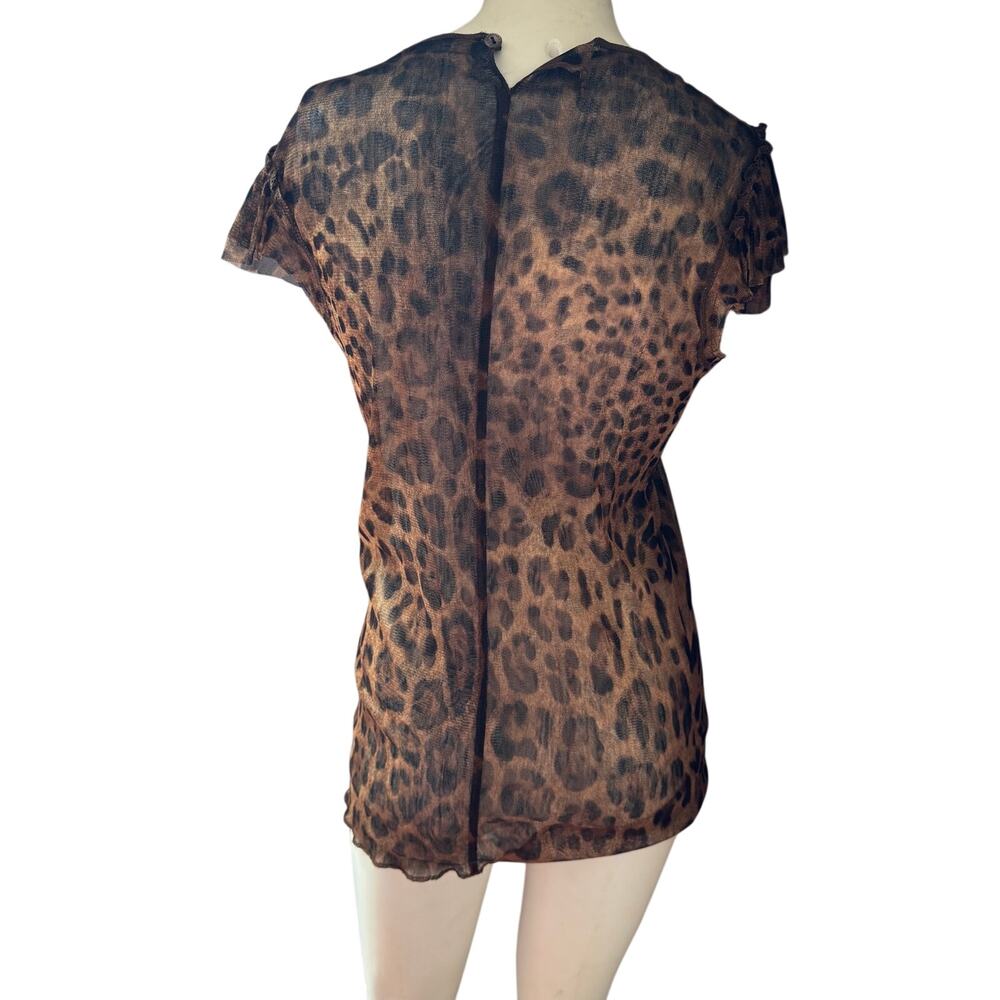 Vintage Dolce & Gabbana Leopard Print Mesh Top Dress IT 46 US 10 - Picture 11 of 11